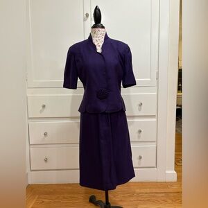 Herbert Grossman Chic Women's Purple Skirt Set
